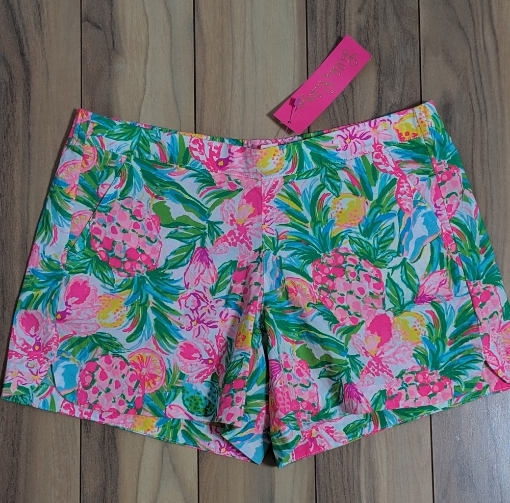 NWT! Lilly Pulitzer Ocean View Shorts Resort White Pear Necessities Size S
